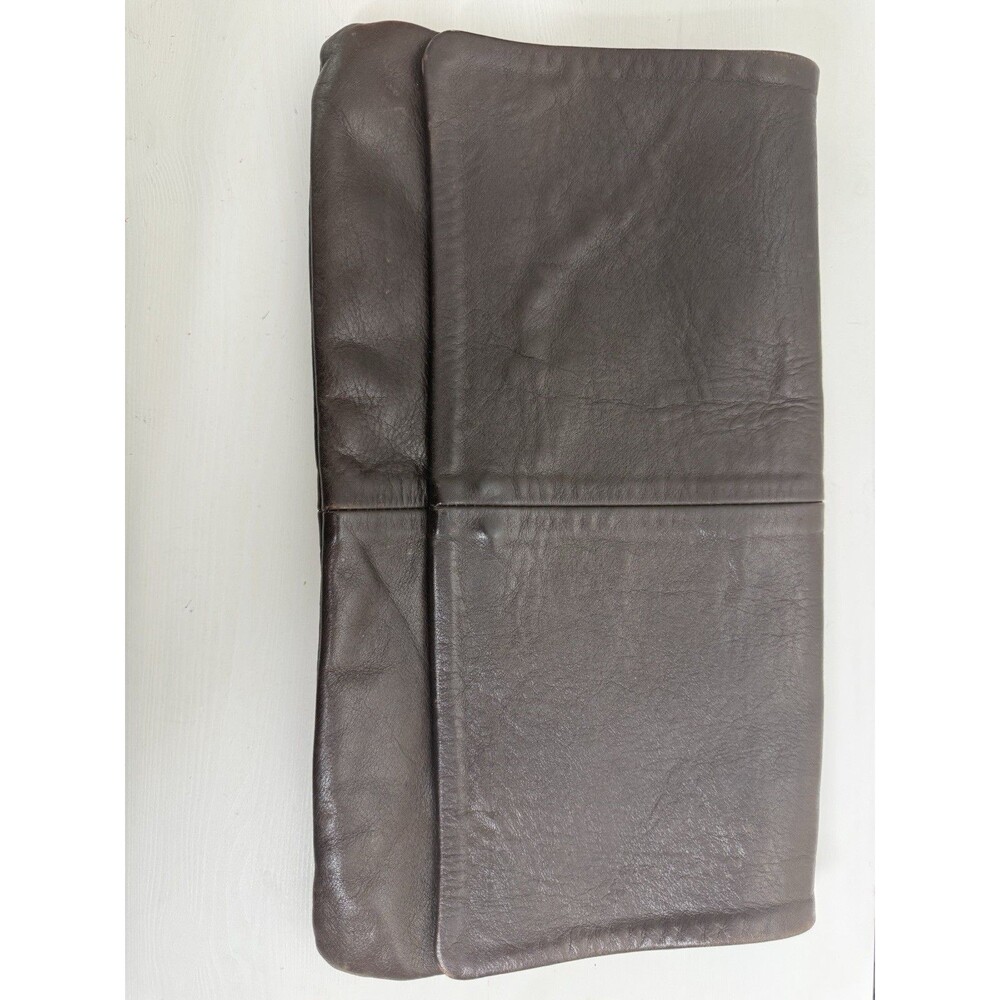 George Town Leather Design Brown Leather Foldover Clutch Purse Vintage